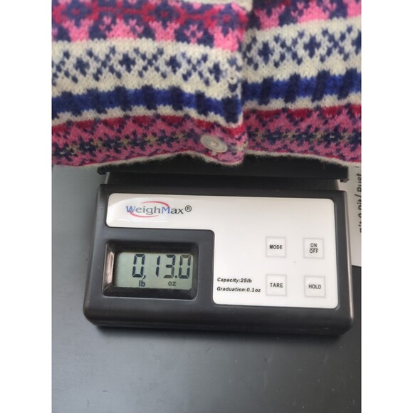 Talbot's Women's Cream Fair Isle Button Cardigan Grandmacore Nylon & Wool SZ L - Picture 13 of 13